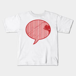 Red grunge stripe speech bubble Kids T-Shirt